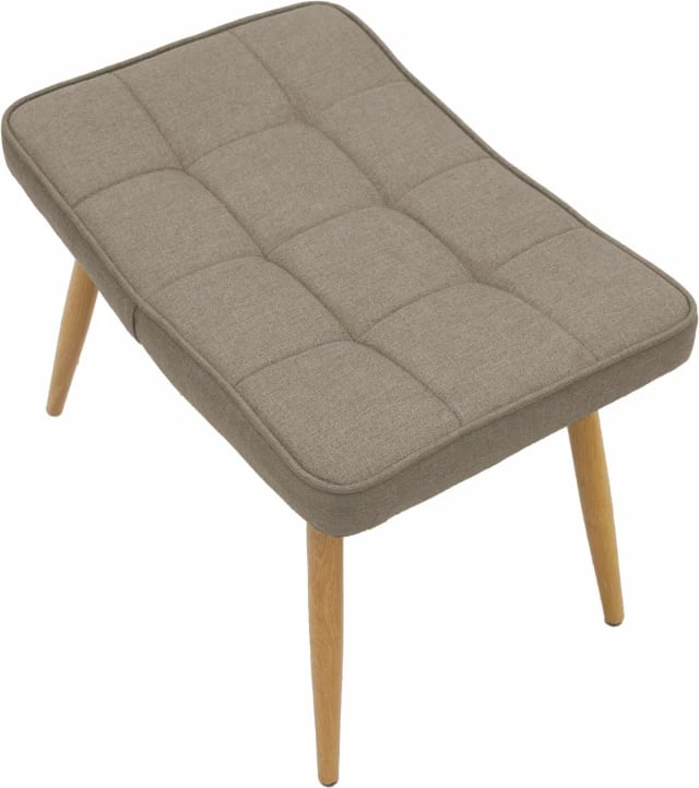 Fotelja Maddison me tabure-kushinetë, material, bezhë-natyrale, 69x74x98cm