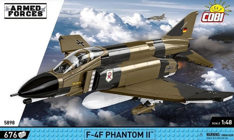 Set lodrash ndërtimi Cobi Armed Forces F-4F Phantom II, 676 pjesë, plastikë