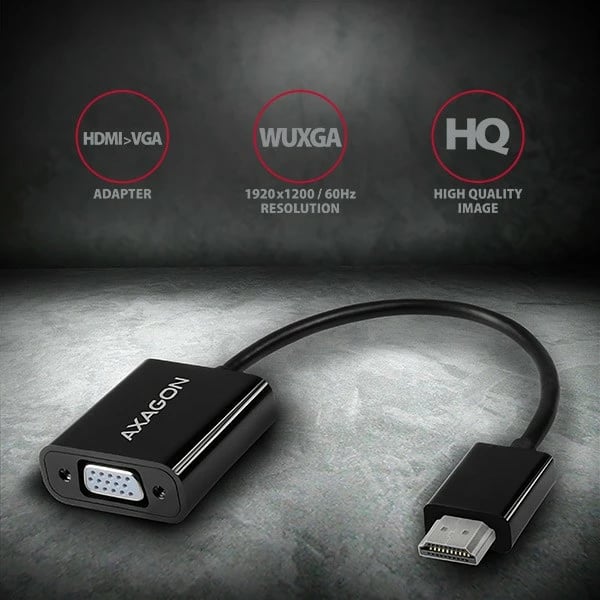 Adapter AXAGON RVH-VGN HDMI në VGA, i zi