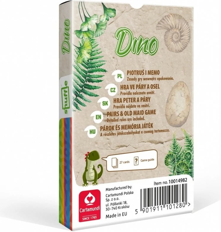 Lojë letra Cartamundi Peter and Memo Dinosaur Game, për fëmijë, 2 në 1