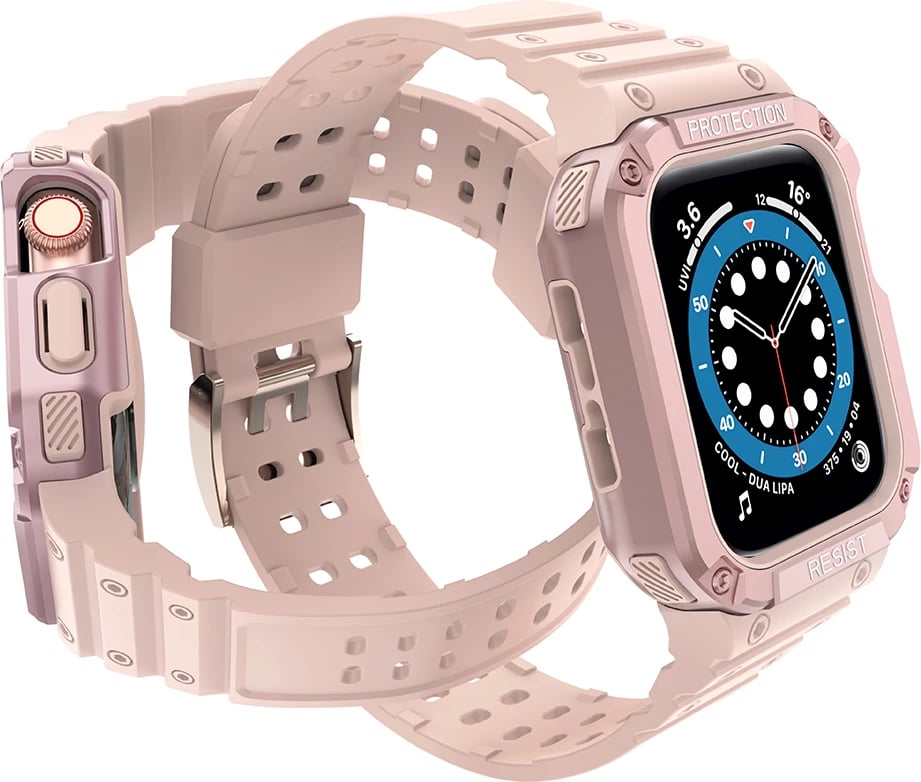 Rrip me kasë mbrojtëse për Apple Watch Hurtel Protect Strap Band, 41/40/38mm, Rozë