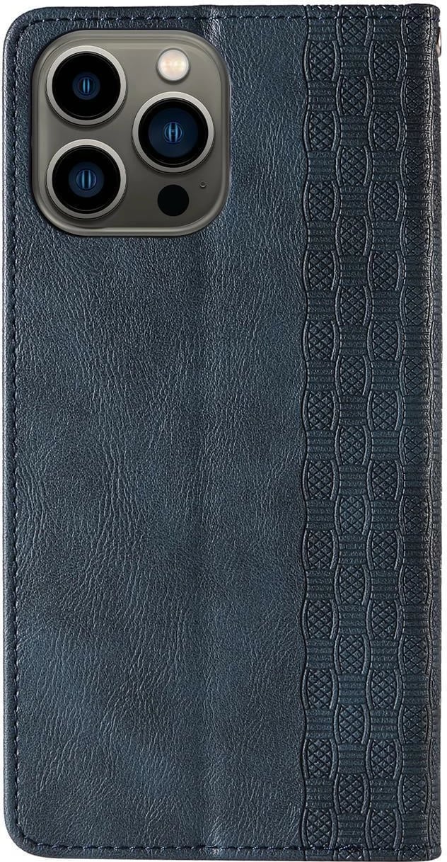 Mbështjellës Hurtel Magnet Strap për iPhone 13 Pro Max, me portofol dhe rrip dore, Kaltër