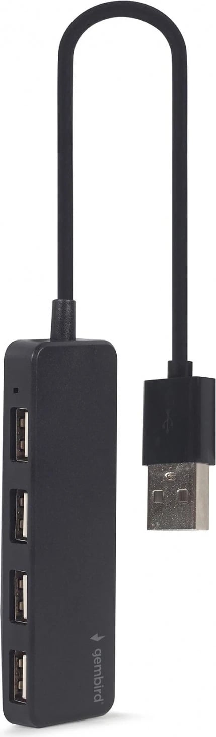 Hub USB Gembird, 4 x USB 2.0, ngjyrë e zezë