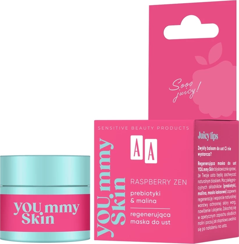 Maskë për buzë AA YOU.mmy Skin Raspberry Zen Regenerating për femra, 10g