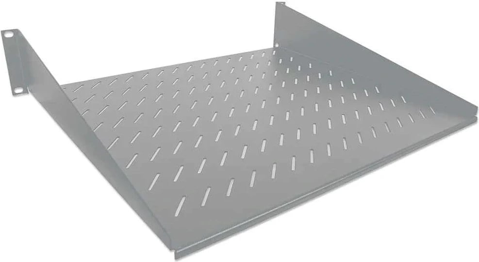 Raf perforuar për kabinetin rack 19" Intellinet 712224, 2U 400mm, me dy pika bashkimi, gri