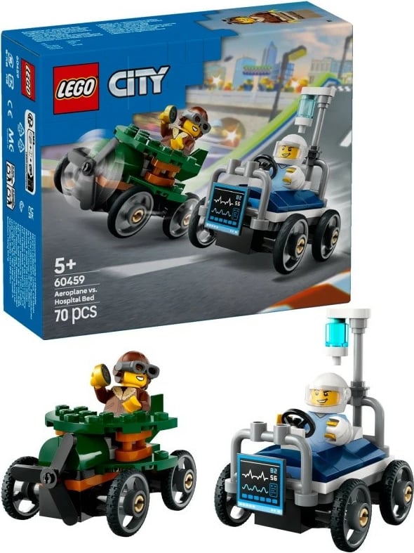 Set LEGO City 60459 Race Car, aeroplan vs. shtrat spitali, 70 pjesë