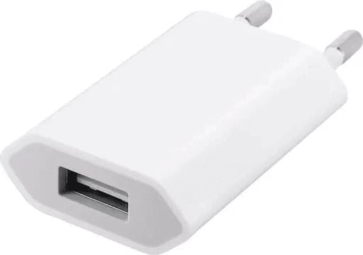 Adapter karikimi, Apple, MGN13ZM/A, USB-A një port, prizë EU, e bardhë