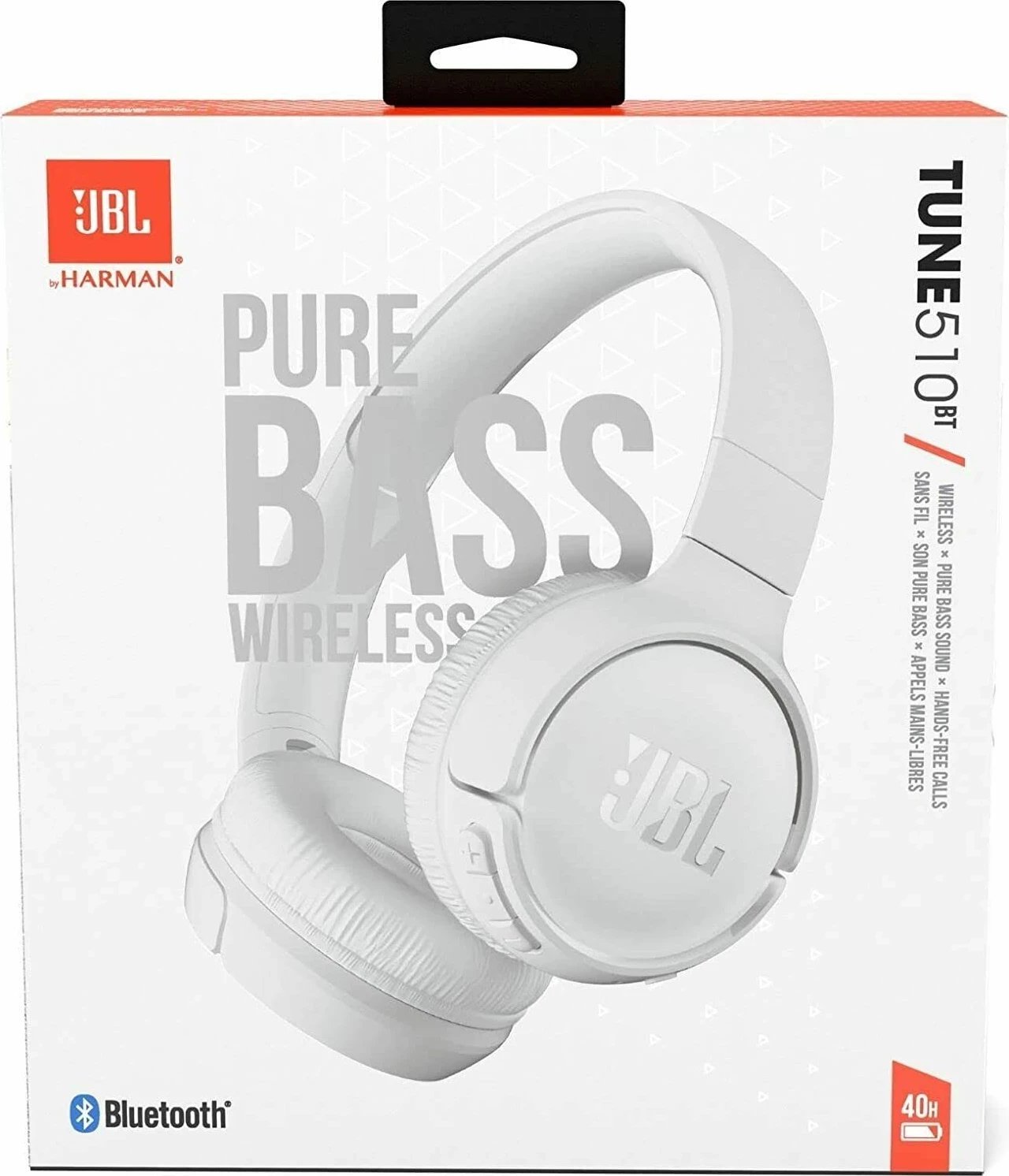 Kufje JBL Tune 510BT Bluetooth, T510BT +Mic, të bardha