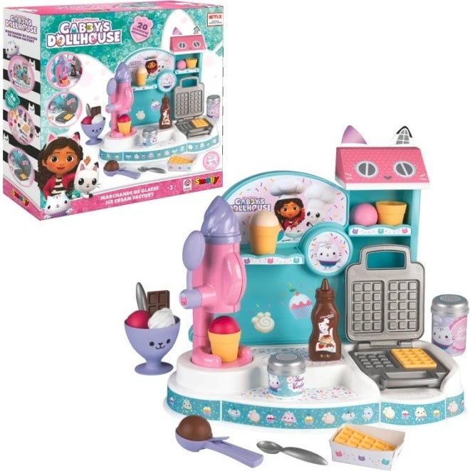 Set kuzhine lodër Smoby Gabby's Dollhouse Koci Domek Gabi Ice Cream Parlor, shumëngjyrësh