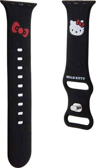 Rrip silikoni për Apple Watch Hello Kitty, 38/40/41mm, i zi
