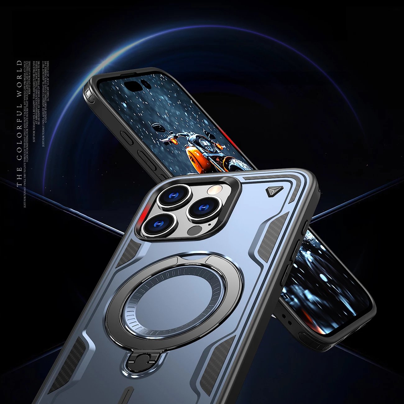 Mbështjellës Hurtel Hybrid Armor Trendy me MagSafe për iPhone 16 Pro, Blu