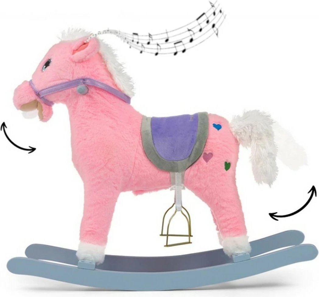 Kalë lëkundës Milly Mally Pink Spotted, 74x58x28 cm, rozë/vjollcë