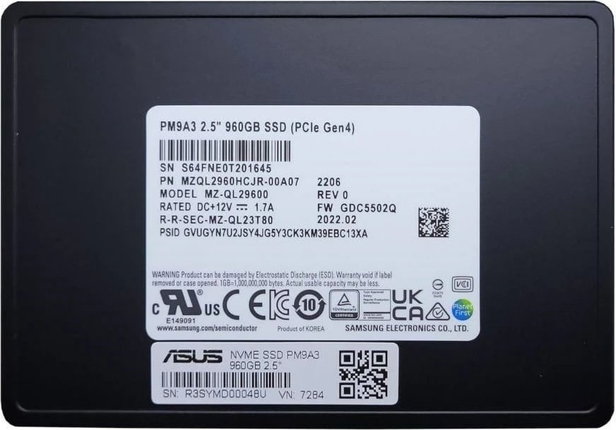 SSD ASUS Enterprise PM9A3 960GB 2.5" NVME