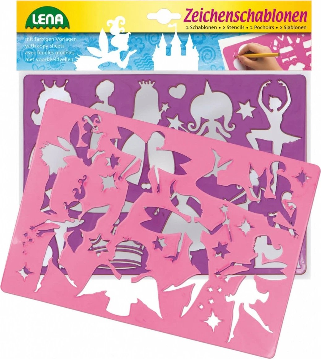 Shabllona vizatimi Lena 65766, princesha dhe balerina, set prej 2 copë