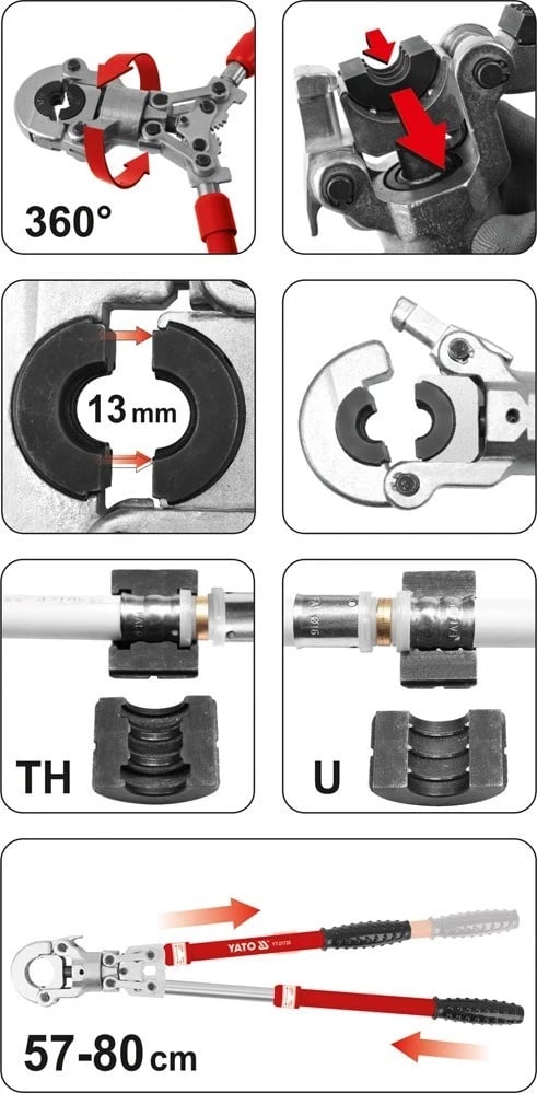 Çelës Yato YT-21735, i zi / i kuq