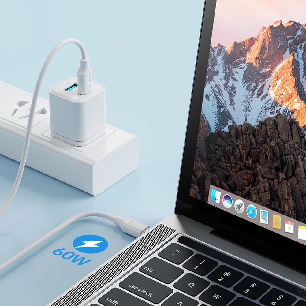 Kabllo USB-C në USB-C Joyroom Long-Lasting Series A9 S-CC060A9, PD/QC 60W 3A, 1m, e bardhë