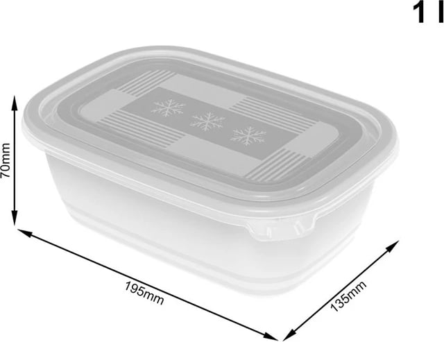 Enë për ngrirje Rotho Freeze, 3x1l, Transparente