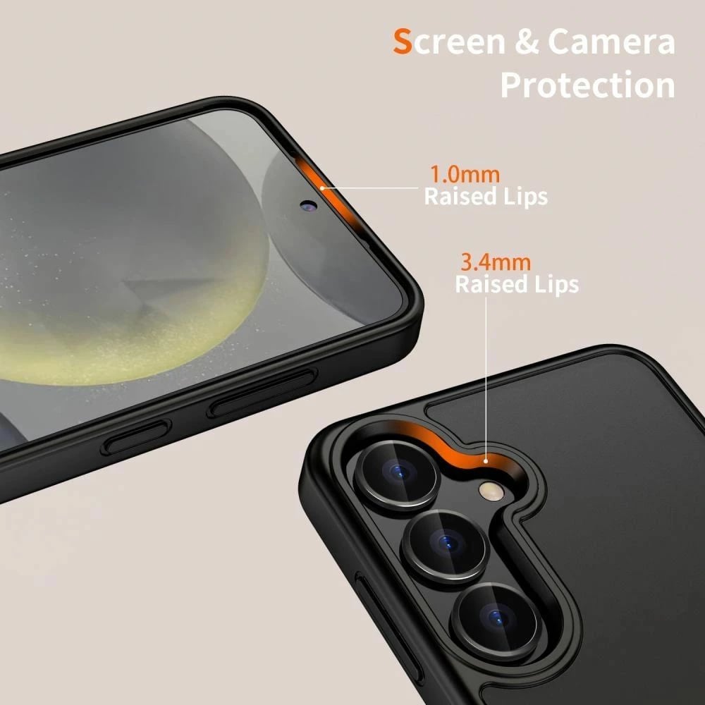 Mbështjellës Tech-Protect MagMat për Samsung Galaxy S25 Edge, i zi, gjysmë-transparent