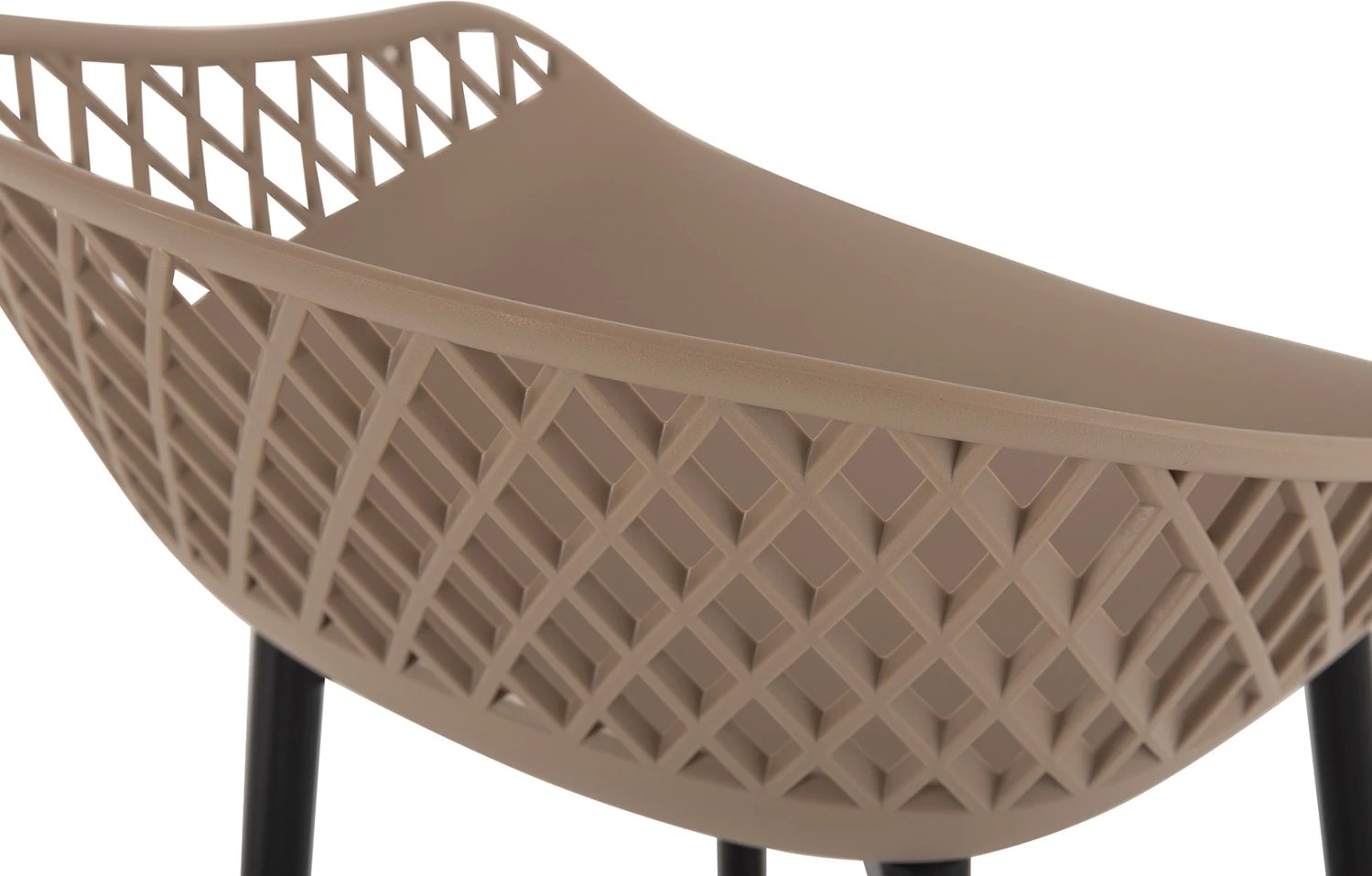 Karrige për bar AVAYA FH8686.13, polipropilenë ngjyrë kapuçino, këmbë metalike të zeza, 46x48x99H cm
