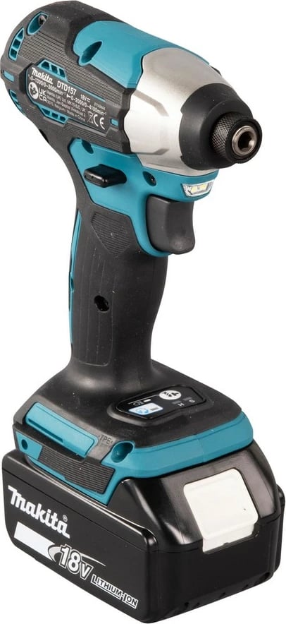 Çelës goditës Makita DTD157Z, brushless, 18V, 1/4", 3000 RPM, zi/gjelbër