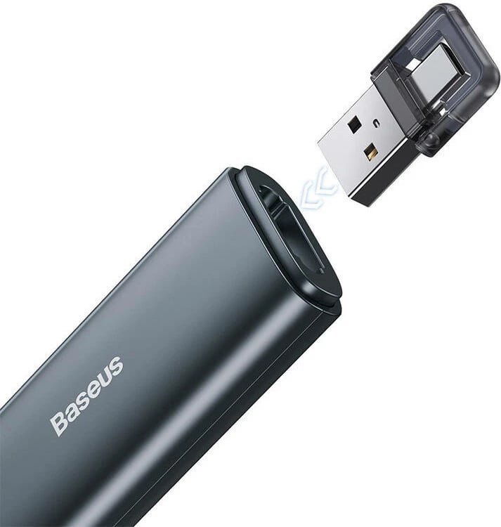 Telekomandë prezantimi Baseus Orange Dot me tregues lazer, USB/USB-C, Gri