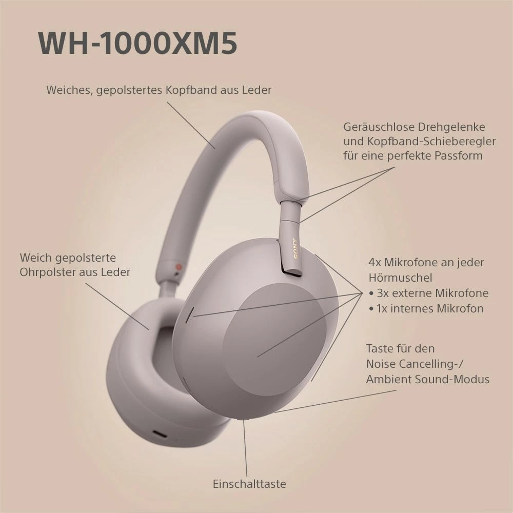 Kufje SONY WH-1000XM5 wireless, rozë