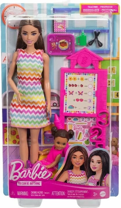 Lodër Barbie Mësuese, MATTEL, Multikolor, Set prej 2 copash