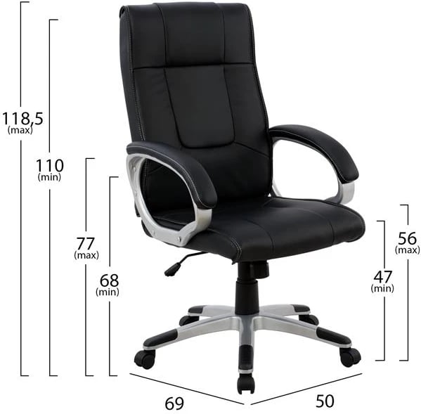Karrige zyre menaxheri FH1092.01 e zezë 50x69x118,5 cm