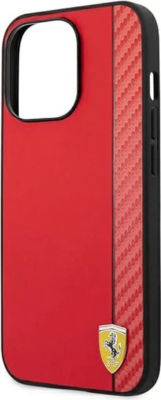 Mbështjellës Ferrari On Track Carbon Stripe për iPhone 13 Pro Max 6.7", i kuq