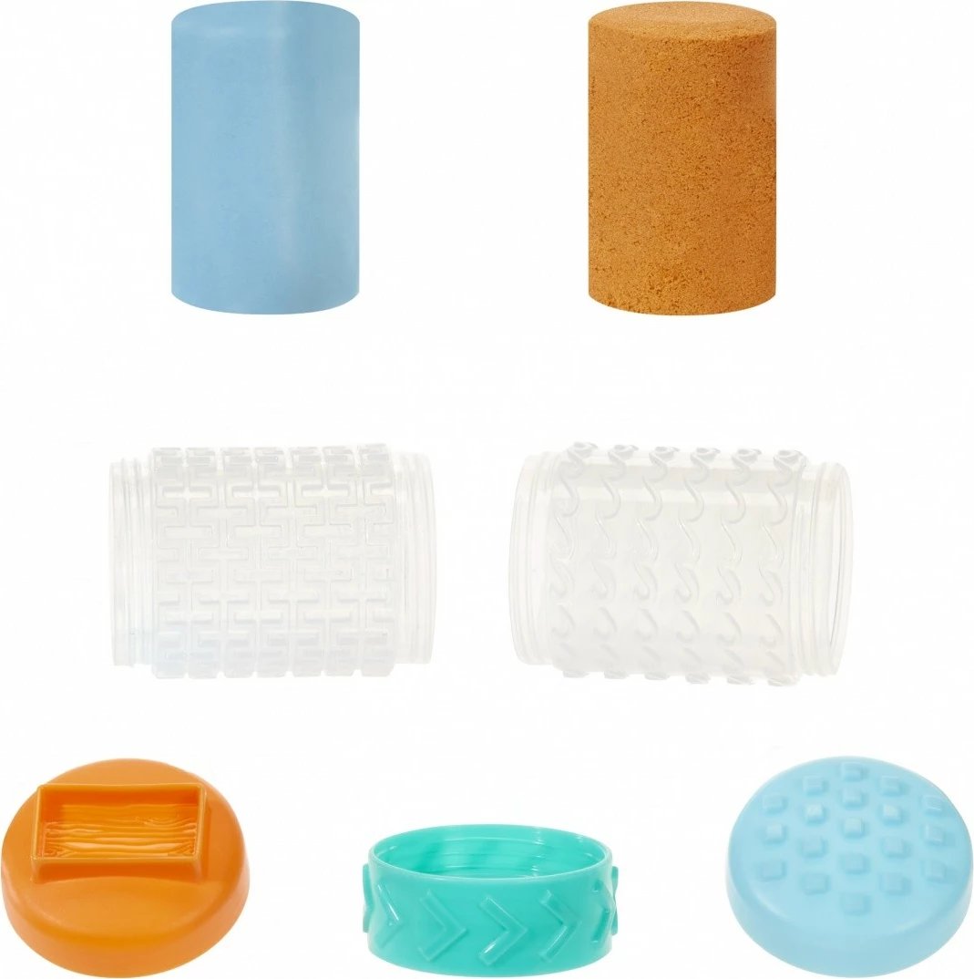 Set argjile modeluese dhe rëre kinetike MGA Wonder Factory Never Dry, blu dhe portokalli