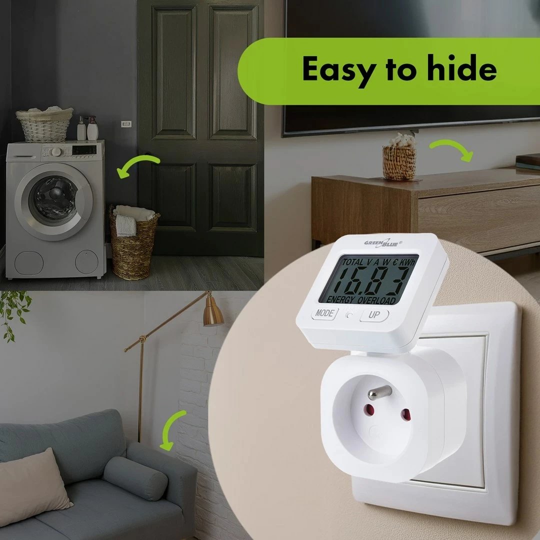 Matës energjie GreenBlue GB615 E, 16A, max. 3680W, i bardhë