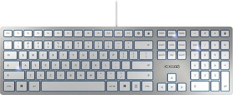 Tastierë Cherry KC 6000 Slim, Full-size, USB, Silver, White