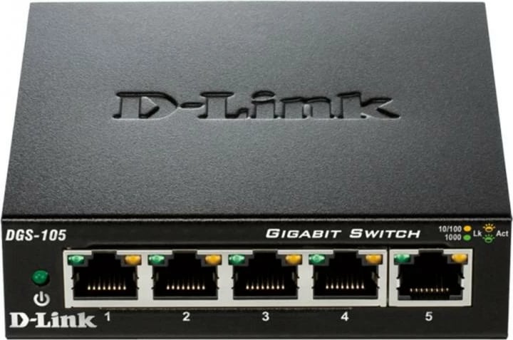 Switch D-Link DGS-105/E, 5 porta Gigabit, metal, pa ventilator