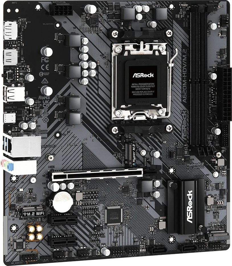 Pllakë amë ASRock A620M-HDV/M.2, AMD, Socket AM5, DDR5, 96 GB