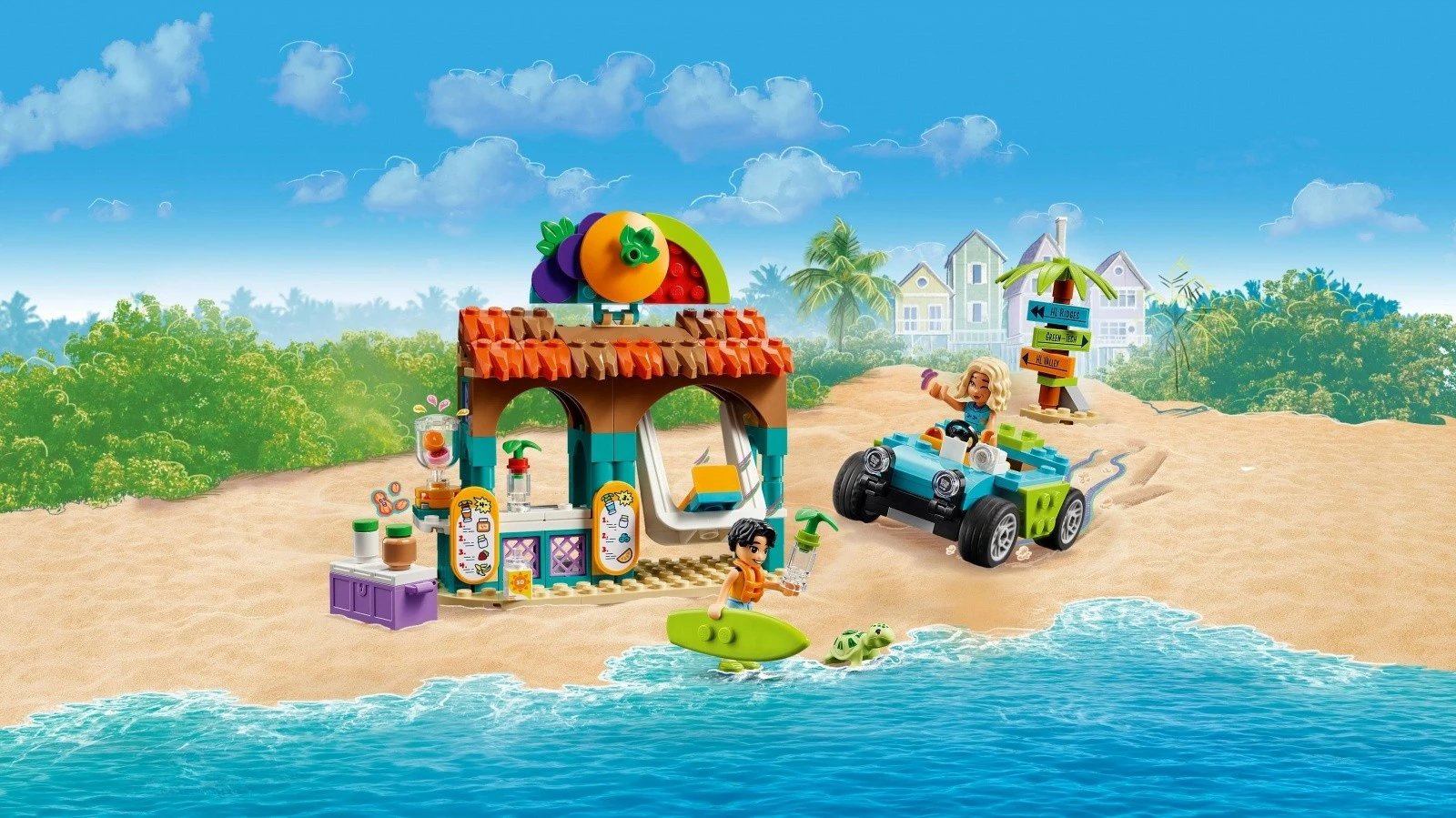 Set ndërtimi LEGO Friends 42625 Beach Cocktail Stand, 213 pjesë, me Nova dhe Niko