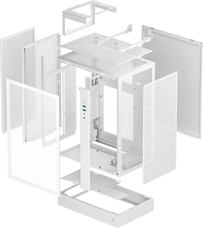 Kasë DeepCool CH170 PLUS WH, xham i temperuar, e bardhë