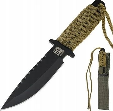 Thikë taktike 101 INC Combat Recon 7 Model A, 180 mm, Metal, Gjelbër