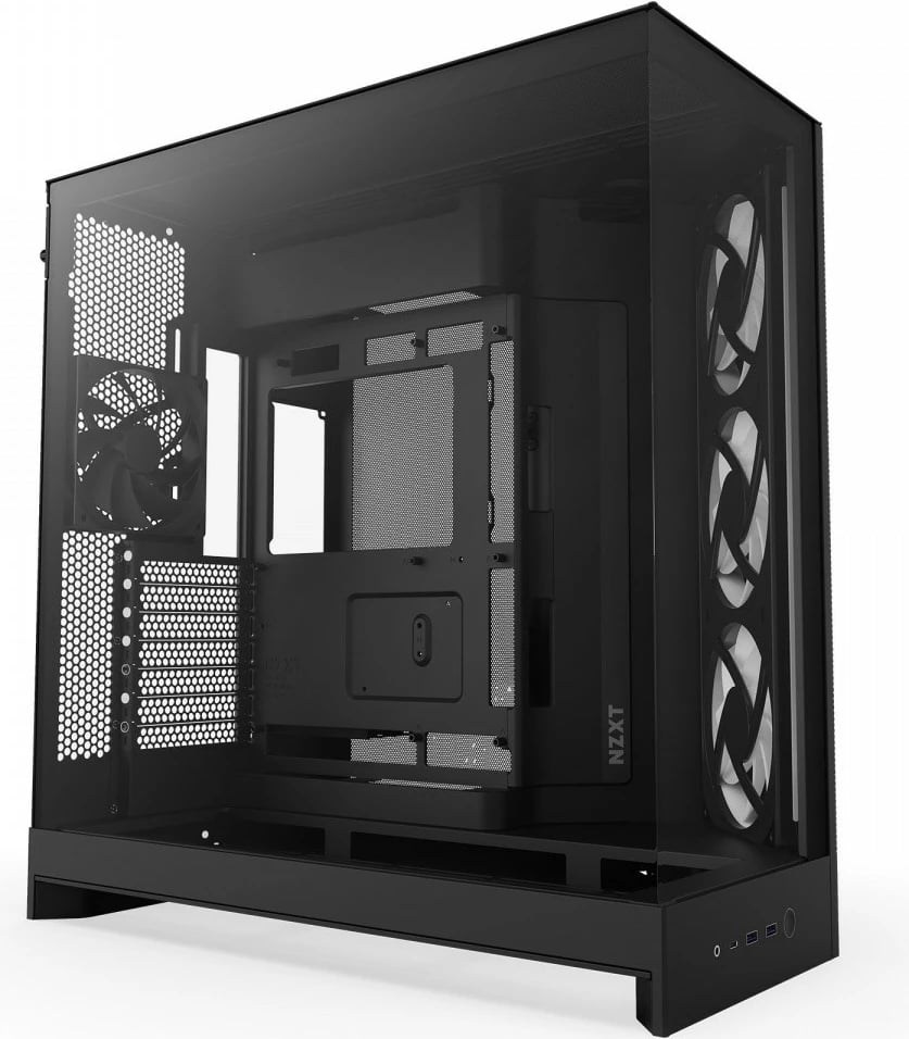 Kasë NZXT H9 Flow RGB (2025) CM-H92FB-R1 Midi Tower ATX, xham i temperuar, mbështetje radiator 420 mm, deri 10 fenera, e zezë