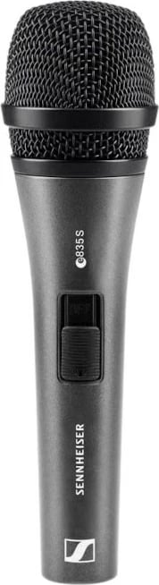Mikrofon vokal Sennheiser E 835-S, dinamik, kardioid, me buton on-off, i zi