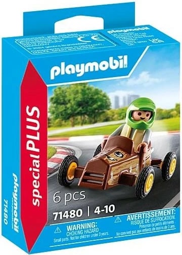 Figurinë Playmobil Special Plus 71480, fëmijë me gokart dhe kaskë, 6 pjesë