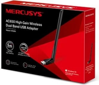 Kartë rrjeti WiFi USB TP-LINK MU6H, AC650, antenë e jashtme, e zezë