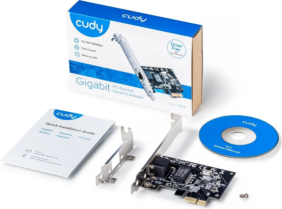 Kartë rrjeti Cudy PE10, PCI Express, Ethernet, 1000 Mbit/s