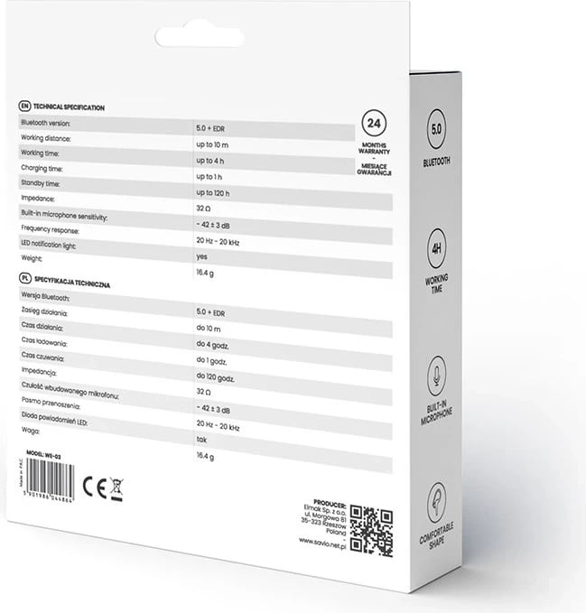 Dëgjuese me bluetooth Savio, të zeza