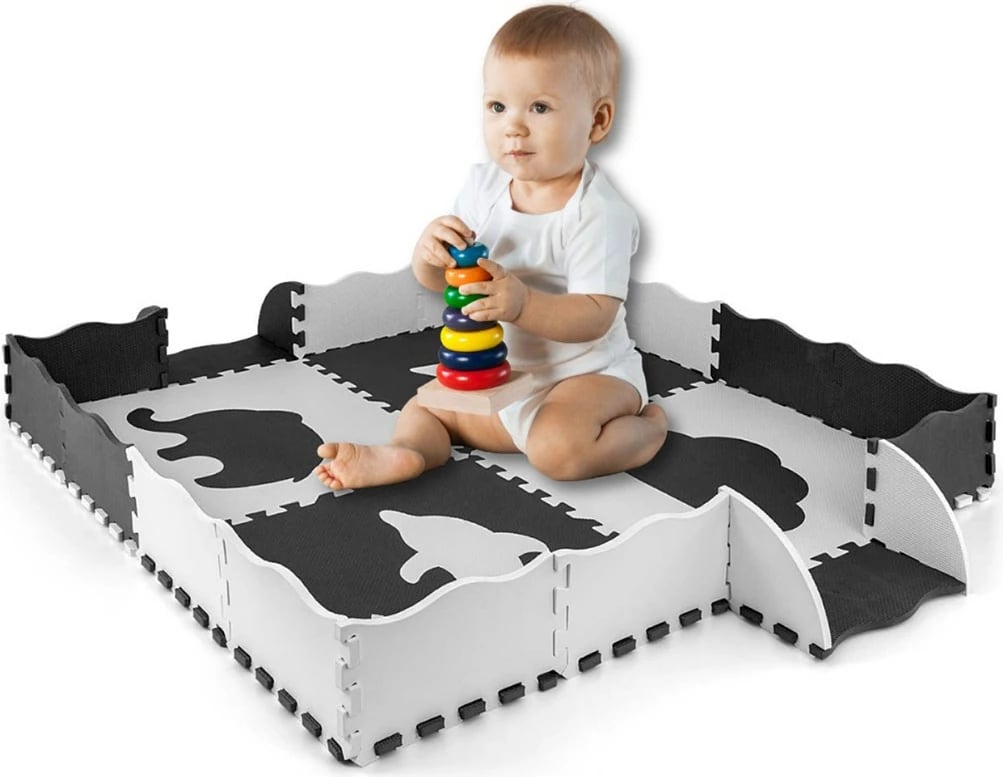 Tapet puzzle prej shkumës, Milly Mally Jolly 2x2, 148.5 x 148.5 cm, trashësi 1.2 cm, 24 copë, gri