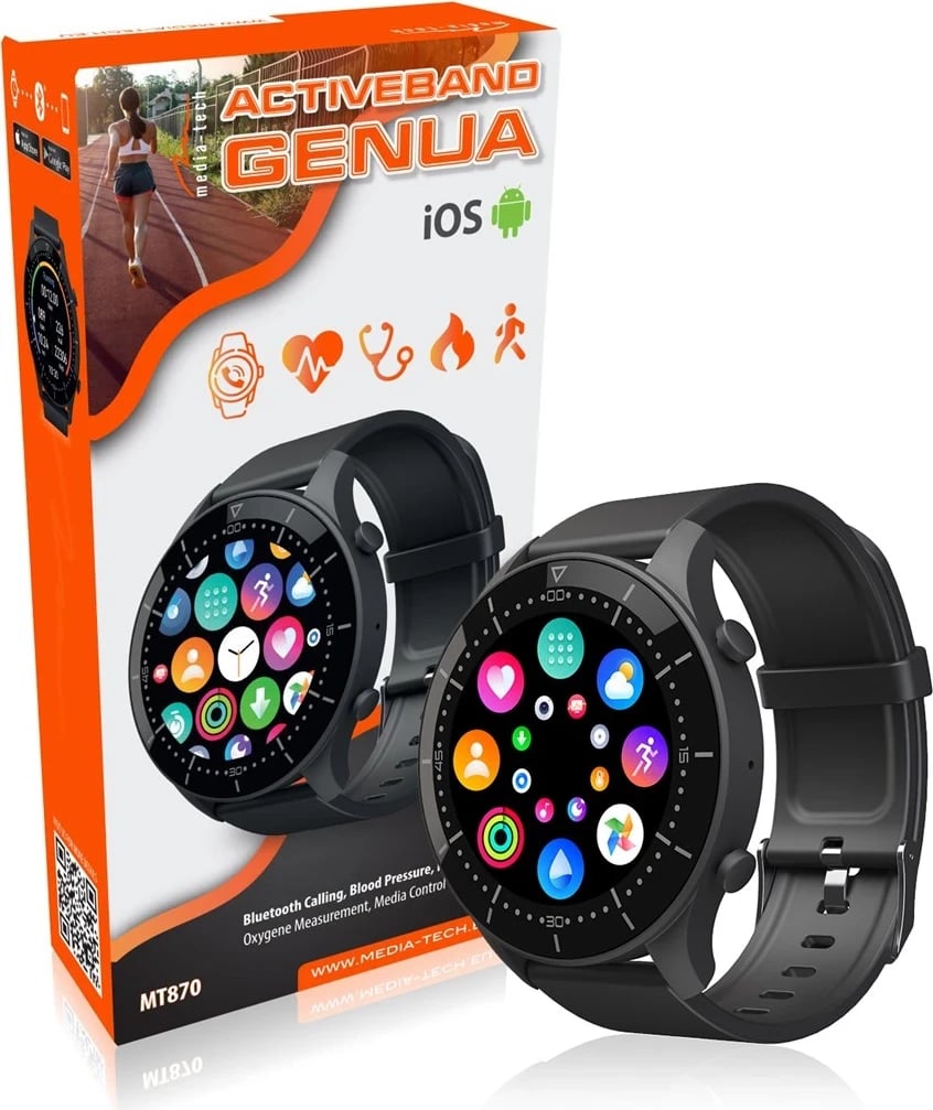 Smartwatch Media-Tech Smartband ACTIVEBAND GENUA MT870, e zezë Smartwatch Media-Tech Smartband ACTIVEBAND GENUA MT870, e zezë