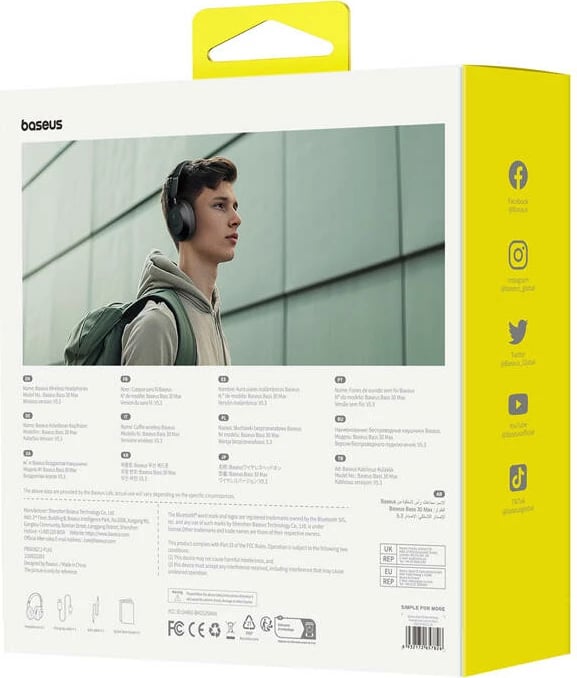Kufje wireless Baseus Bass 30 Max, over-ear, ANC, Bluetooth 5.3, e zezë