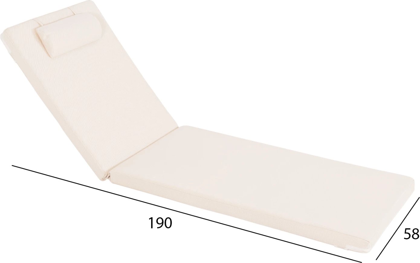 Jastëk për shezlong SIFNOS textline ngjyrë bezhë HM11234.61T 190(114-76)x58x6.5 cm.