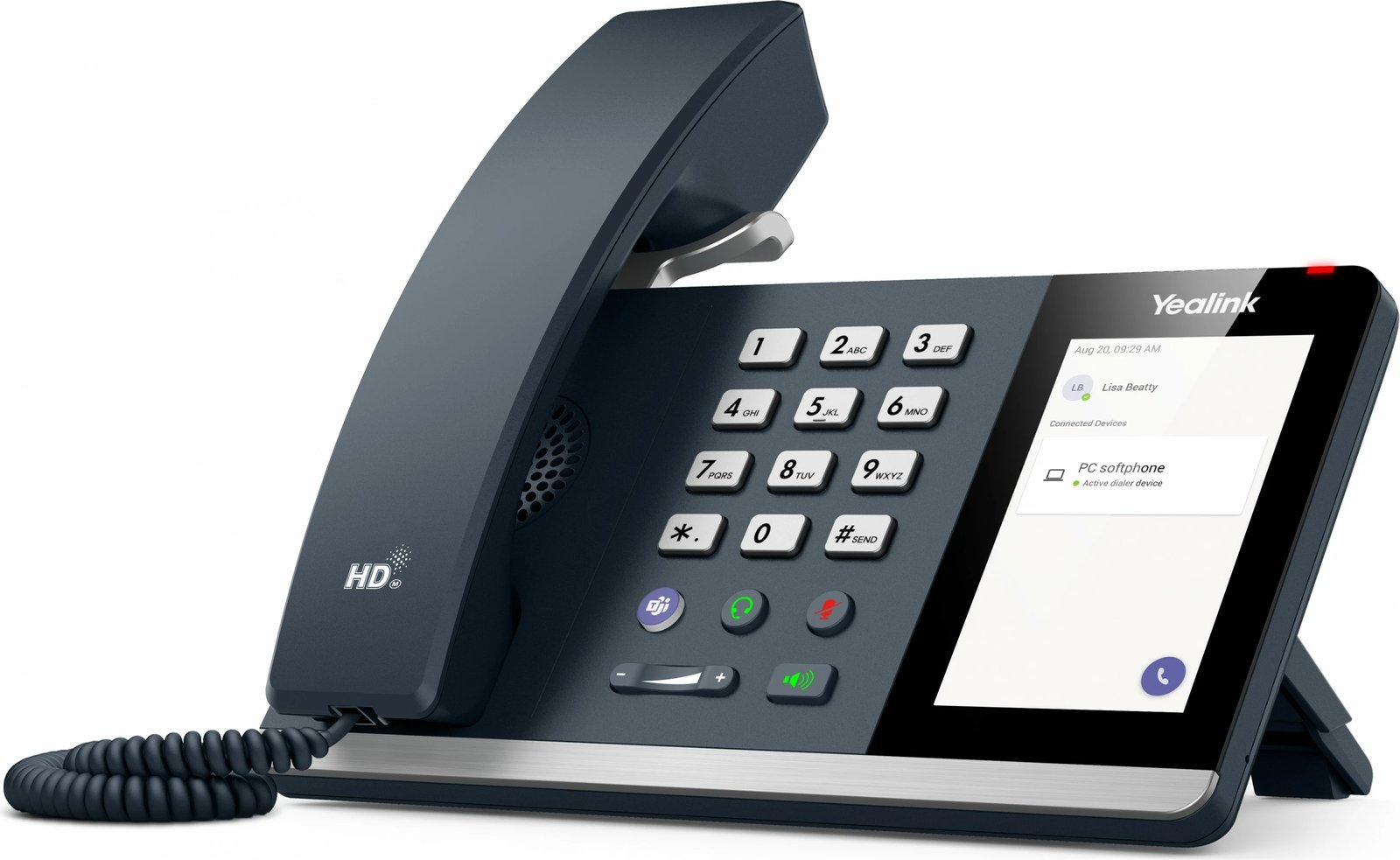 Telefon IP Yealink MP45, 64 MB, 128 MB, E zezë, Gri