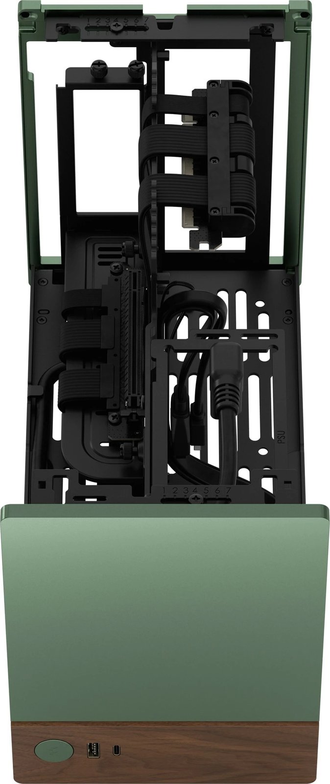 Kasë Fractal Design Terra Mini-ITX, alumini, arrë, jeshile Kasë Fractal Design Terra Mini-ITX, alumini, arrë, jeshile