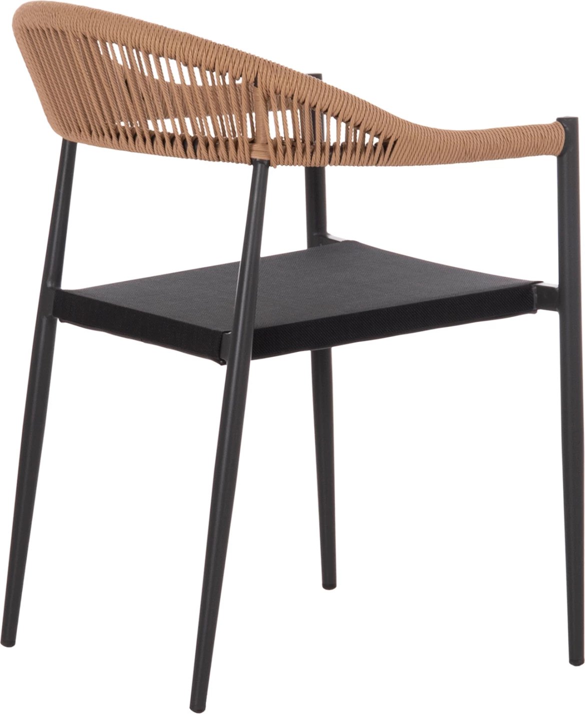 Karrige për tavolinë jashtë BERG FH6284.02 alumini & textilene ngjyrë gri e errët--P.E. rattan i përdredhur 55x56x79Hcm.